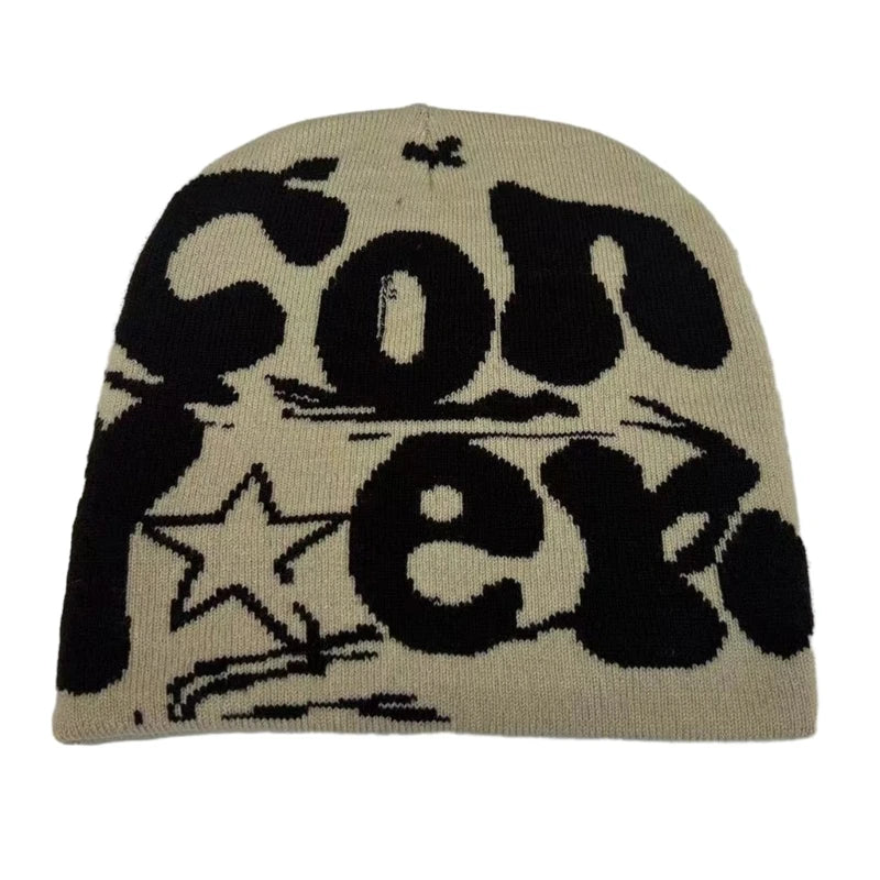 Y2k Beanie Hat Slouchy Beanie Vintage Beanie Warm Beanie Halloween Accessories Slouchy Beanies High School Teens