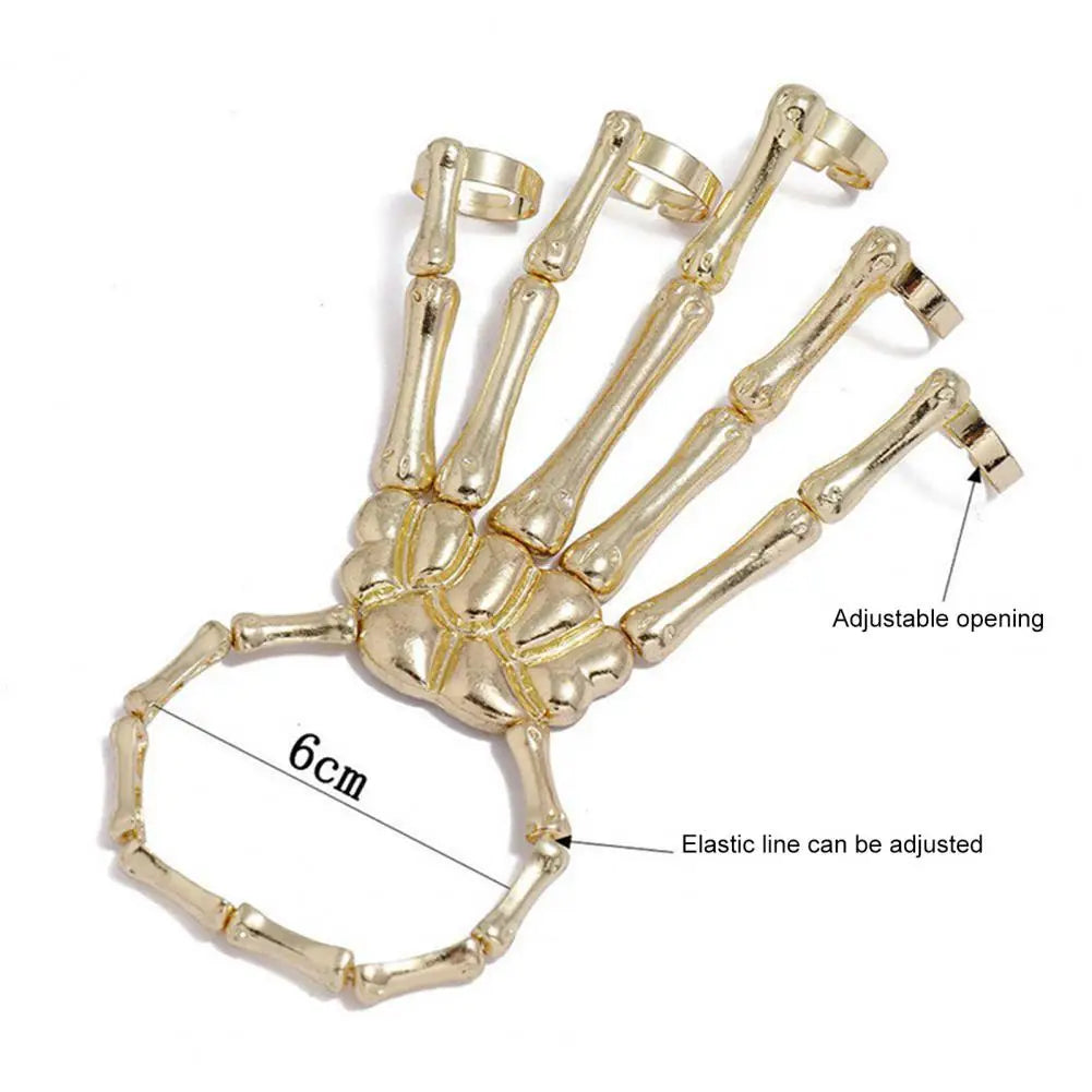 Halloween Hands Bracelet Skeleton Hand Ghost Claw Punk Exaggerated Style Adjustable Elastic Cord Spooky Skull Fingers Wristband