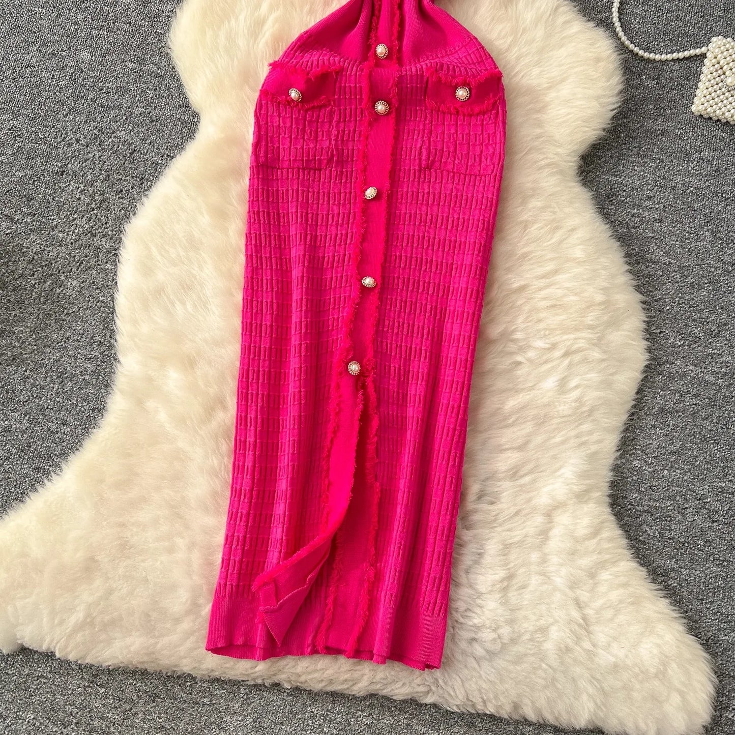 YuooMuoo Women Dress Elegant V-neck Slim Waist Wrap Hips Bodycon Sweater Dress Chic Single-breasted Office Lady Long Shirt Dress