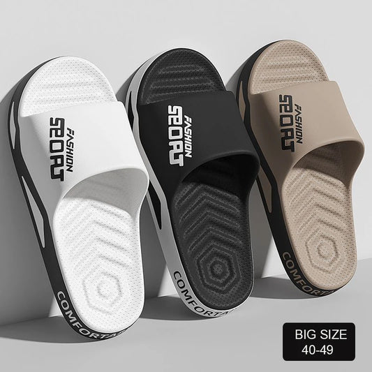 Big Size Men's Slippers Summer Anti-slip Slides PVC Soft Breathable Home Sandals For Men Women Couple Indoor Outdoor Shoes 40-47