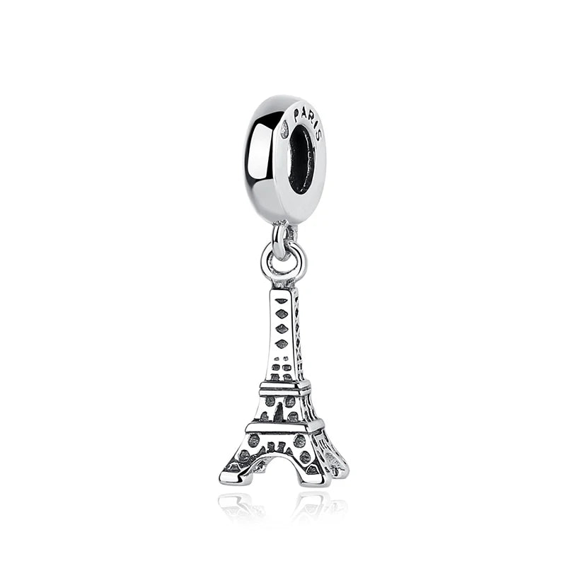 Original 925 Sterling Silver Charms Camera Suitcase London Bus Love Heart Beads Fit Bracelets Necklaces DIY Jewelry Women
