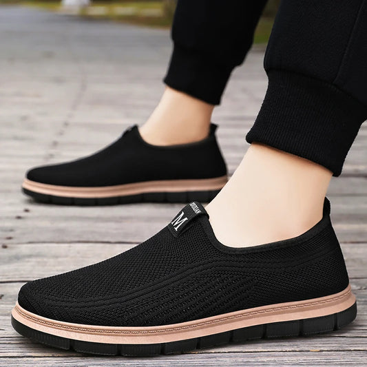 Men's Summer New Loafers Casual Cloth Shoes with Breathable Mesh and Versatile Sneaker Leisure Running Shoes Tenis Masculino