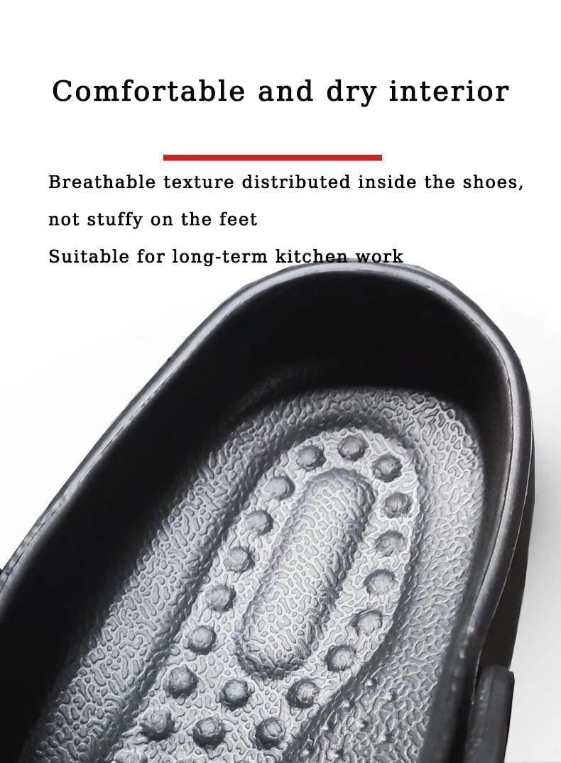 Summer Chef Shoes for Man Sport Sandals Flat Non Slip Clogs Kitchen Shoe Multi Occasion Multi Crowd Work Shoes Walking Slippers