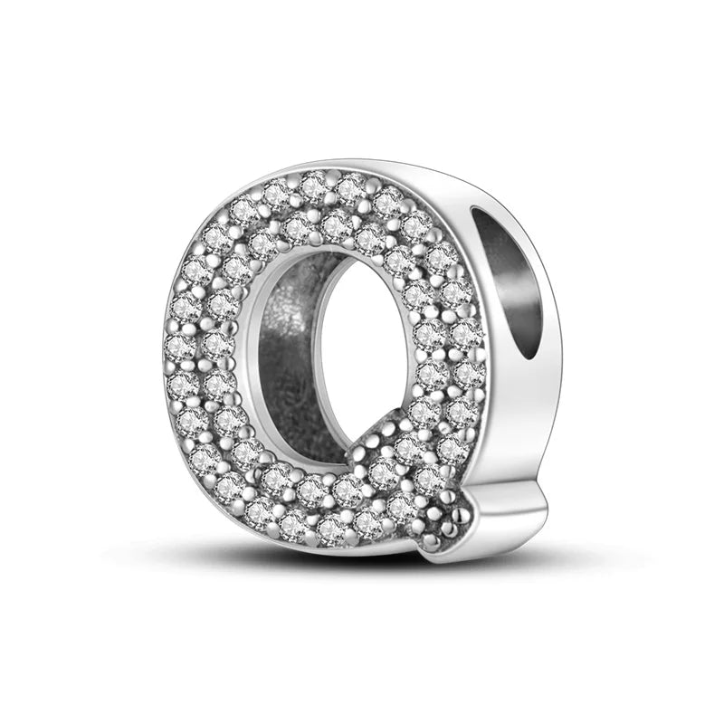 Fit Original 925 Sterling Silver Letter Charms Beads A-Z Golden Love Alphabet Charms For Women Fine DIY Birthday Jewelry Gifts