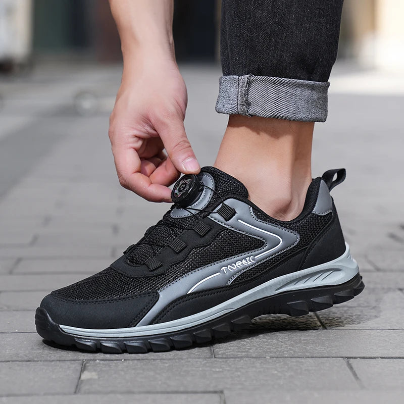 YRZL 2025 Sports Shoes Men Running Sneakers Lightweight Breathable Athletic Anti Slip Shoes Casual Walking Shoes Slip on Size 48