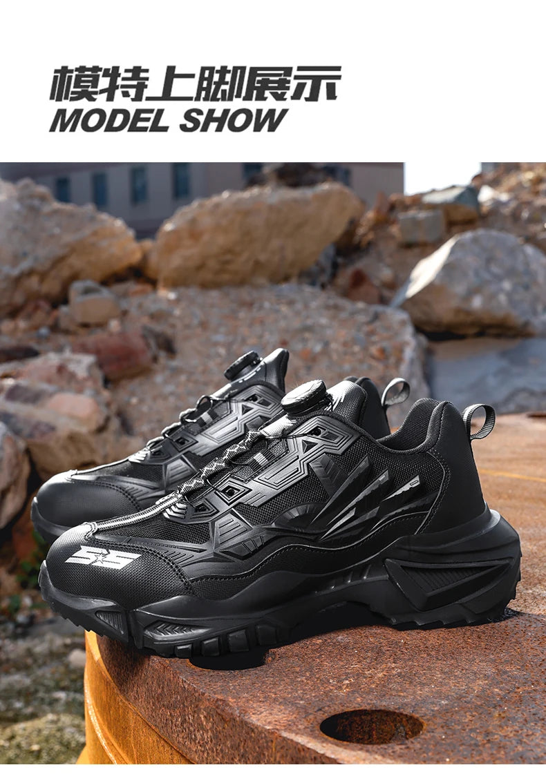 Men's Military Tactical Boots Army Boots Men Side Zipper Military Boots Men Anti-Slip Ankle Boots Work Safety Shoes Hiking Shoes