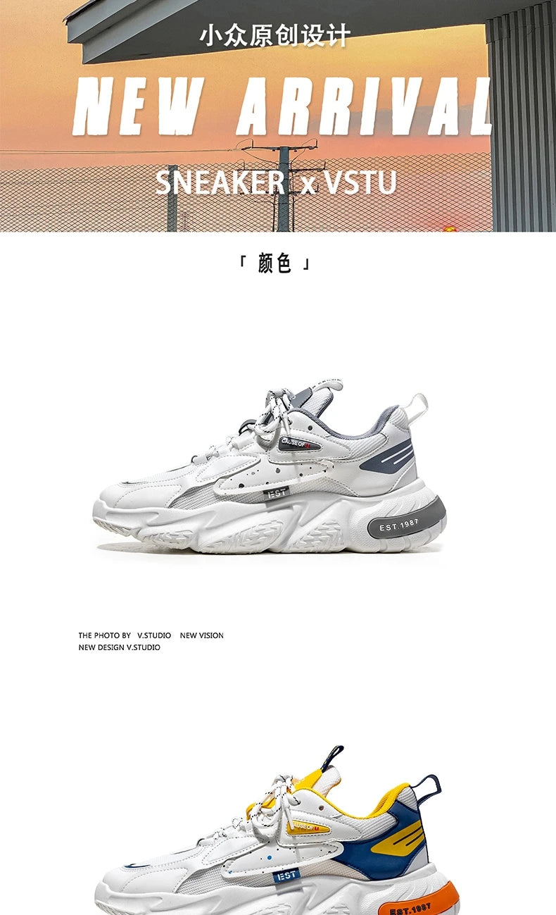 2024 Fashion and Comfortable Mesh Breathable Outsole Shoes Summer Hot Sale Mens Casual Shoes Thick Bottom Breathable Sneaker