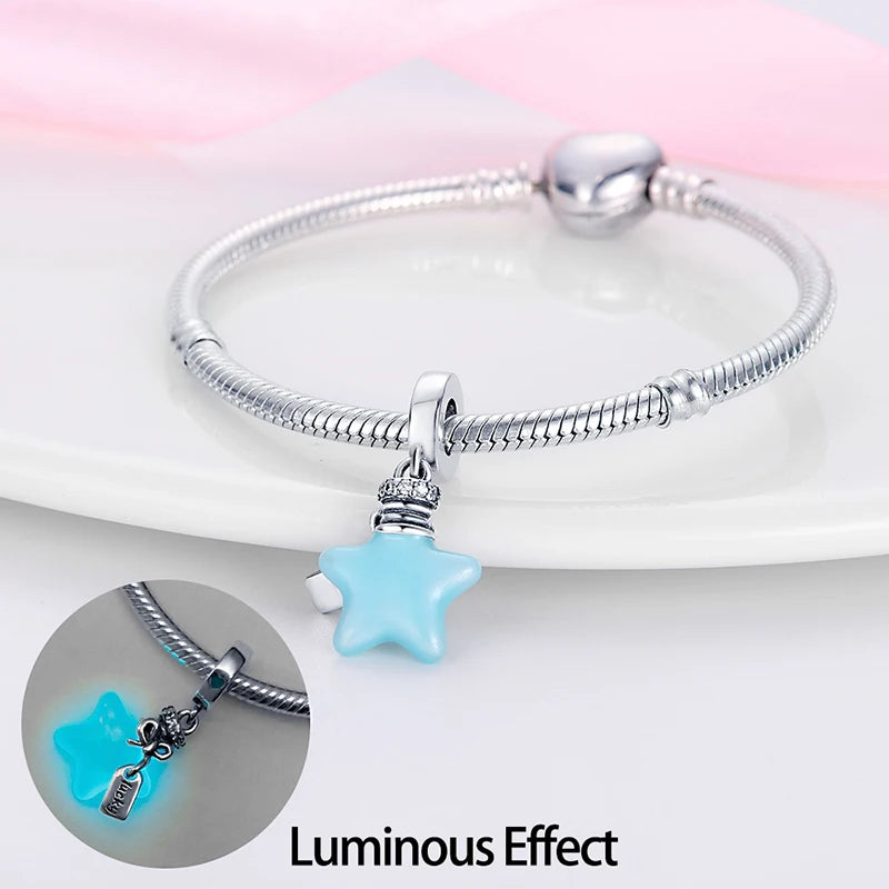 925 Sterling Silver Chameleon Luminous Firefly Butterfly Charms Beads Fit Qikaola 925 Original Bracelets Fine DIY Jewelry Making