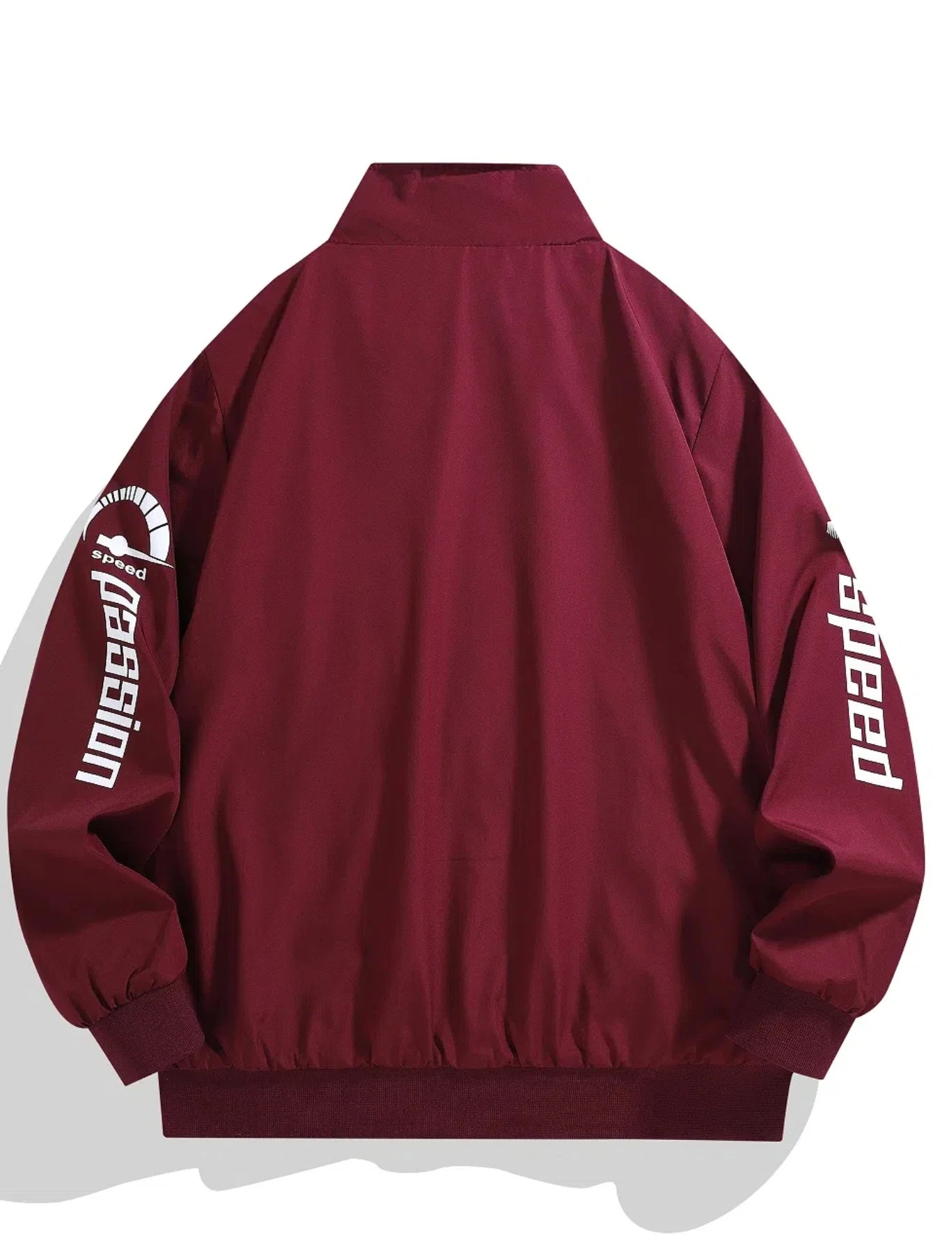 Men's Casual Sports Bomber Jacket - Racing Suit, Zipper Opening, Stand Collar, Long Sleeve with Letter Print - Perfect Matching Casual Wear