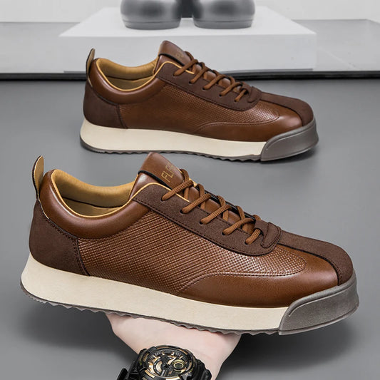 Luxury Fashion Men's Casual Shoes Leather Walking Sneakers Retro Platform Sport Shoes Comfortable Flats for Men Zapatos Hombre