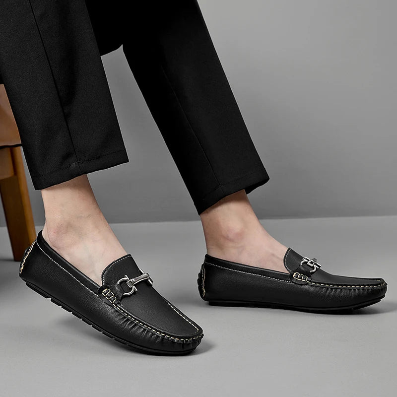 YRZL Mens Loafers Casual Slip On Comfortable Shoes for Men PU Leather Lightweight Non Slip Walking Sneakers Outdoor Shoes