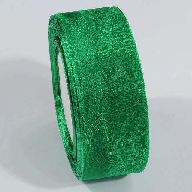 50 Yards Sheer Chiffon Ribbon Organza Lace Ribbons For DIY Crafts Christmas Halloween Wedding Decoration Gift Wrapping Fabric