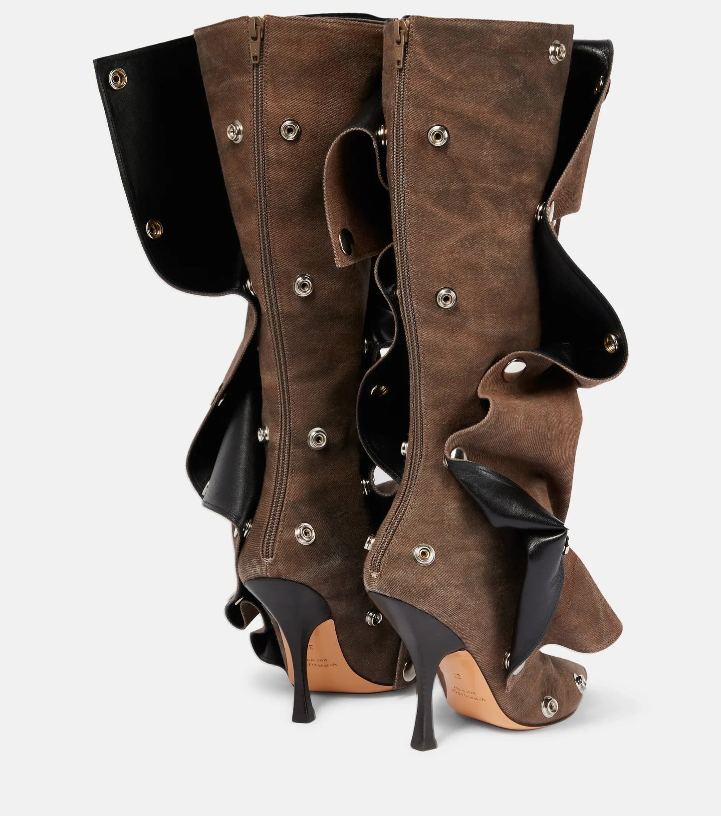 2024 Metal Buckle Detachable Denim Boots 10cm High Heel Boots 35-45 Internet Red Model Fashion Walking Red Carpet Thigh Boots
