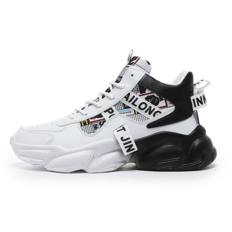 Autumn Winter Fashion Pink High Sneakers for Men Women Breathable Platform Shoes Man Trainers Outdoor Casual Sneakers Men 2025