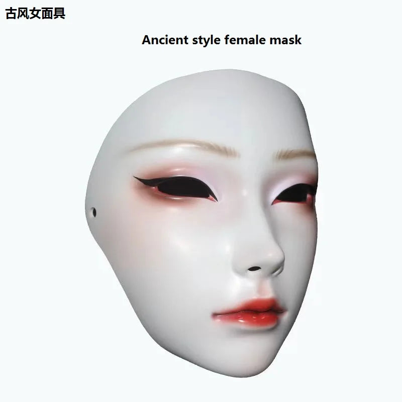 Halloween: New Ancient Women's Mask, Men's Mask, Han Costume Party Dressing National Style Full Face Ancient Dance Art