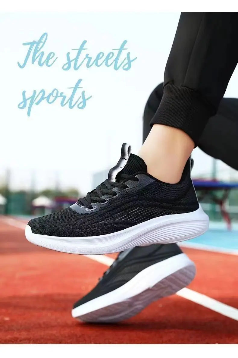 2025 Breathable Lace-up Running Shoes for Women Air Cushion Athletic Sneakers Lightweight Air Mesh Outdoor Sports Training Shoes