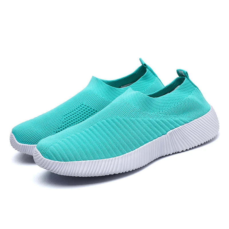 Women Vulcanized Shoes High Quality Women Sneakers Slip On Flats Shoes Women Loafers Plus Size 43 Walking Flat