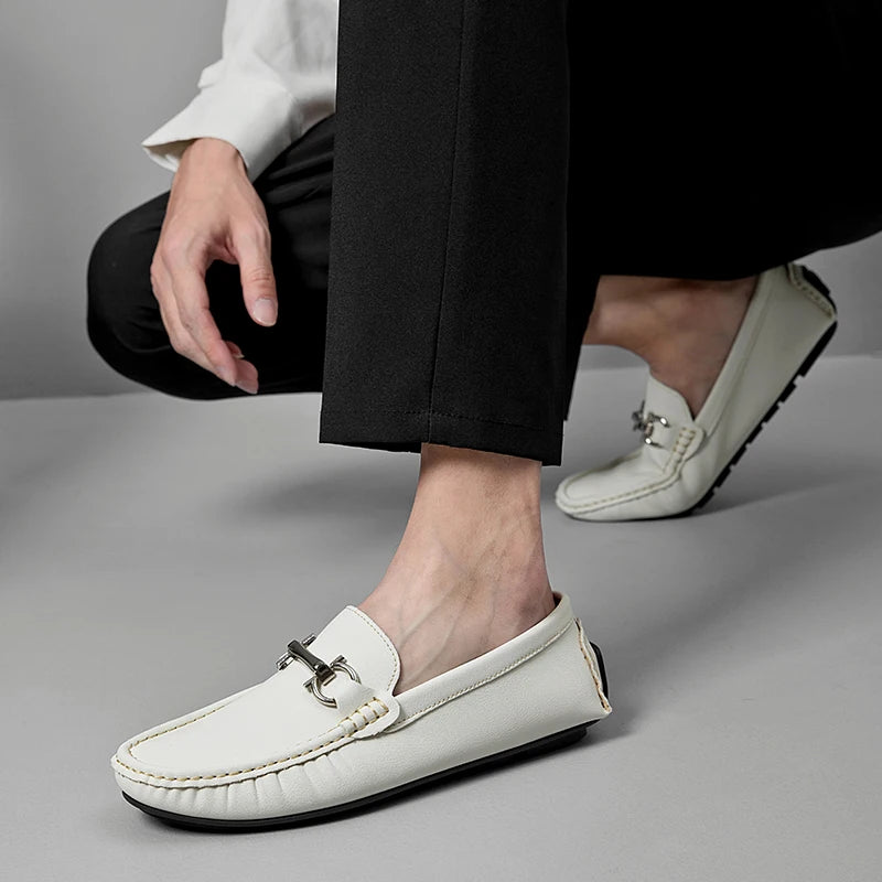 YRZL Mens Loafers Casual Slip On Comfortable Shoes for Men PU Leather Lightweight Non Slip Walking Sneakers Outdoor Shoes