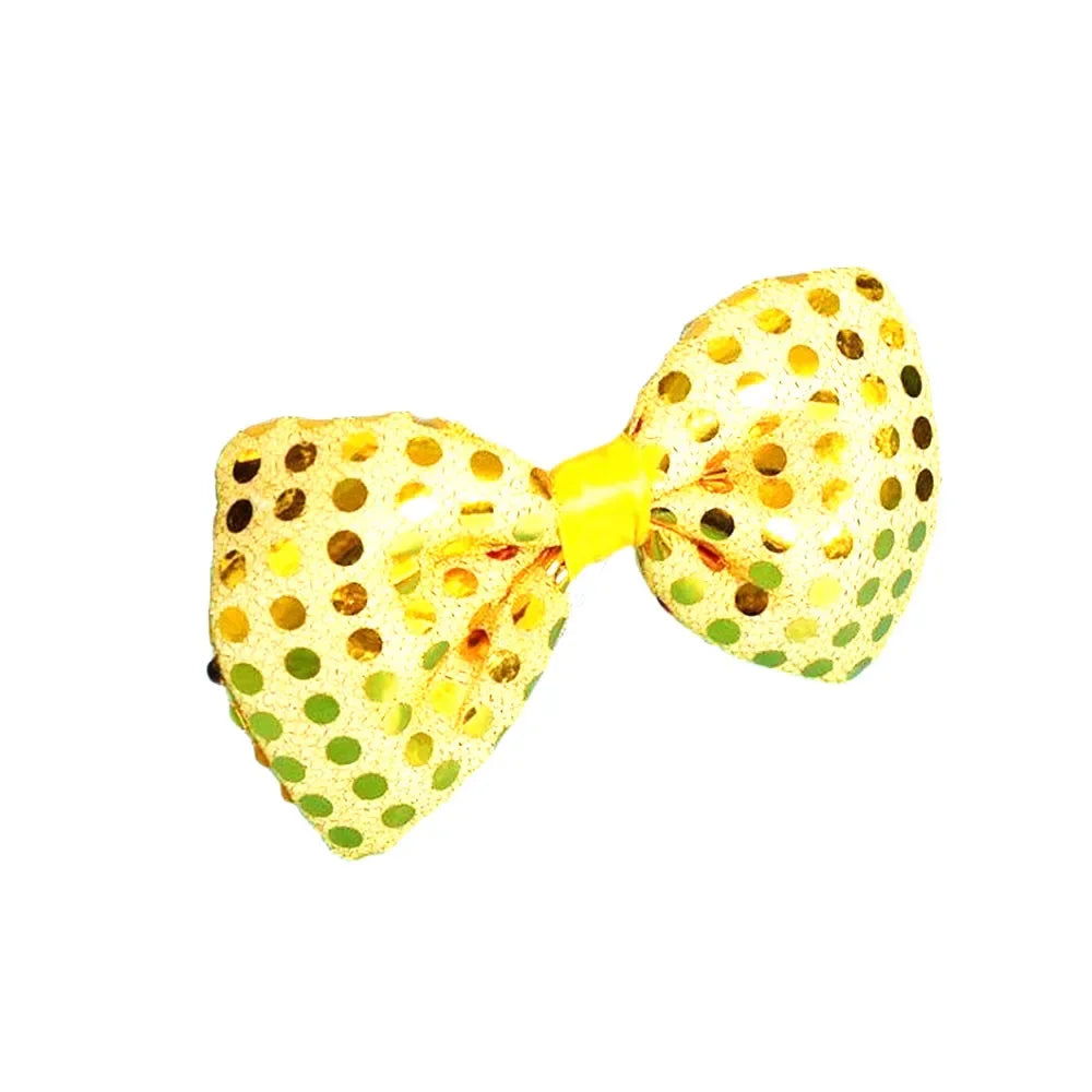 10pcs Blinking Light Up Sequin Bow Tie Necktie Gift Glow Party Luminous Neck Wear Cosplay  Birthday  Halloween