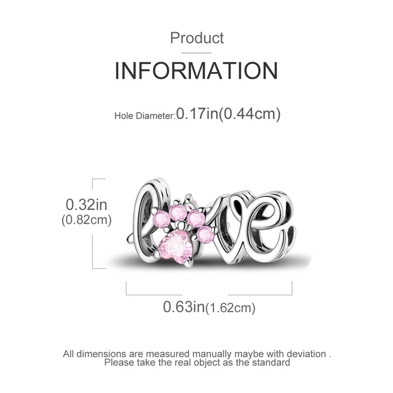 Original 925 Sterling Silver Love Heart Family Charm Beads Pendant Fit Bracelet Charm Women DIY Jewelry Gift