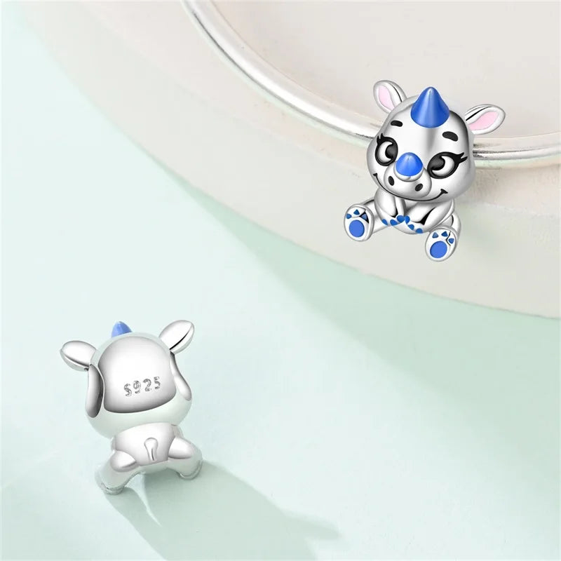 Original 925 Sterling Silver Charms Beads Cute Cat Dog Tiger Koala Animal Charm Pendant For Women Fine DIY Birthday Jewelry Gift