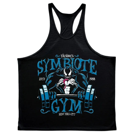 Marvel Venom Printed Tank Top Men's Sports Fitness Top Sweatshirt Summer Loose Breathable Thin Casual Sleeveless T-shirt Trendy