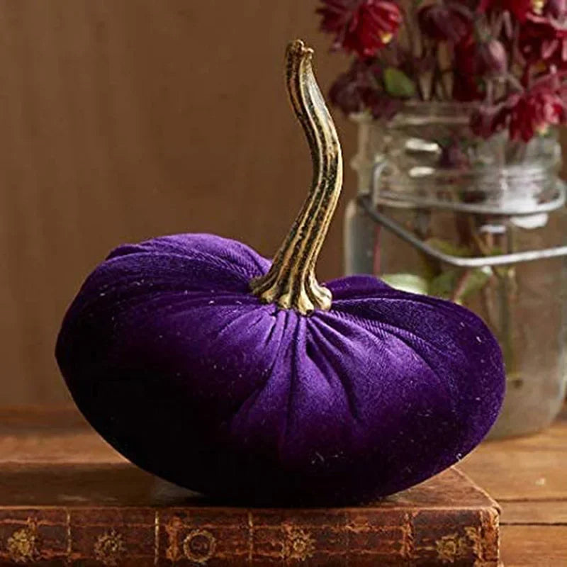 Handmade Velvet Pumpkins, Stuffed Small Pumpkins Artificial Cute Pumpkin Foam Halloween Thanksgiving Decor, DIY, Super Soft Fall