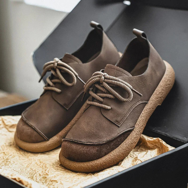 Men's Casual Shoes Comfortable Retro Men's Leather Casual Shoes Men's Fashion Retro Flat Boots for Men Shoes