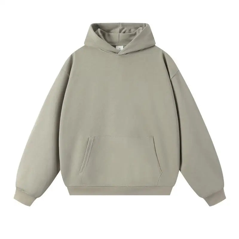 750g Terry Hooded Sweatshirt Autumn Winter Style Drop Shoulder Loose Trendy Pullover Hoodie Casual Solid Color Jacket Unisex