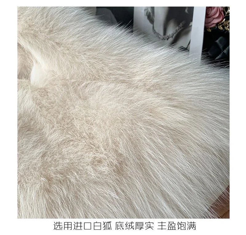 2023 New Autumn Winter with Fur Neighboring Fox Fur Grass Women's Coat Fashion Popular Down Cotton Coat Parker Coat Suede Trend