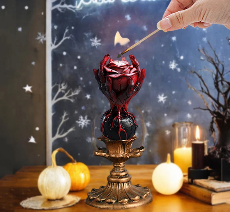 Horror Skull Snake Candle Silicone Mold Handicraft the Evil Hand Abstract Art Aromatherapy Candle Gypsum Mould Halloween Decor