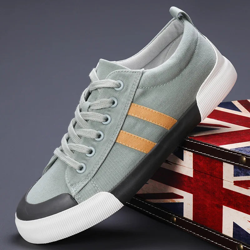 2025 Men's Shoes Breathable Men's Canvas Shoes Fashion Versatile Lace Up Skateboarding Shoe for Men Lightweight Casual Sneakers