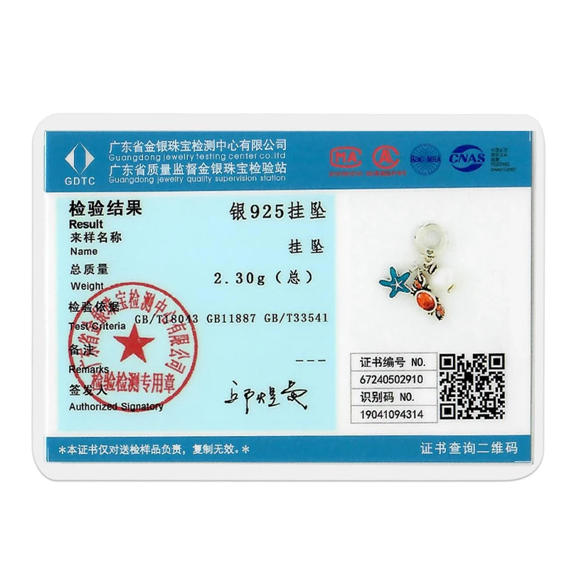 Original 925 Sterling Silver Charms Beads Blue Crab Red Lobster Charms Pendant For Women Fine DIY Bracelet Jewelry Gifts