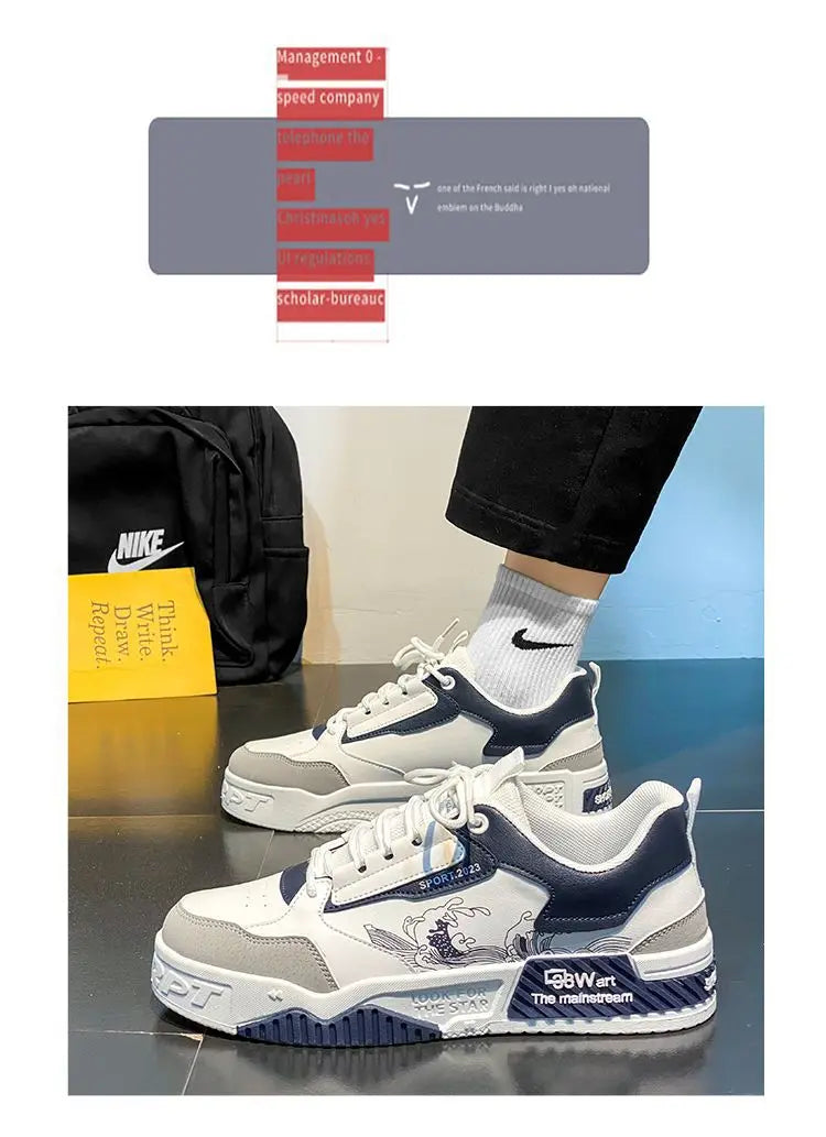 Men's Casual Shoes 2025 Spring New Style Graffiti Breathable Sneakers High Quality Designer Men Platform Shoes Zapatillas Hombre