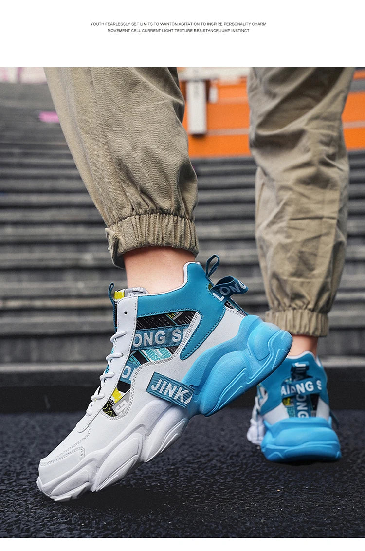 Autumn Winter Fashion Pink High Sneakers for Men Women Breathable Platform Shoes Man Trainers Outdoor Casual Sneakers Men 2025