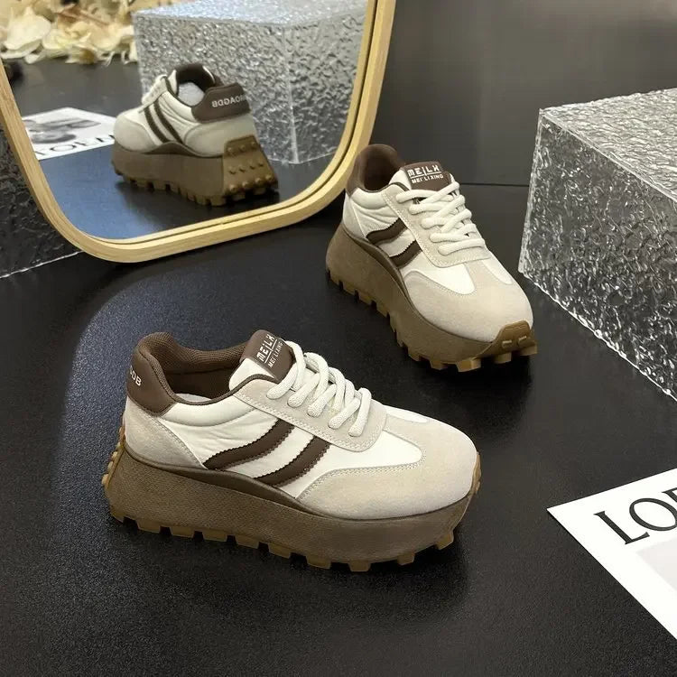 New Women Mesh Breathable Platform Sneakers Women Casual Lace Up Outdoor Women Shoes Low Top Sneakers fashion Zapatos De Mujer