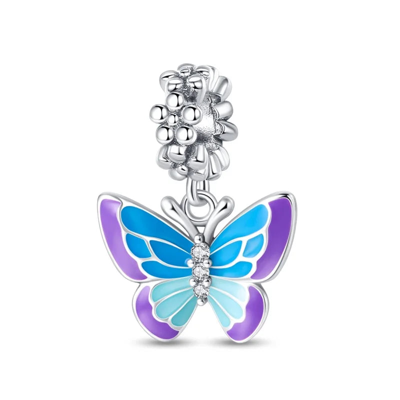 925 Sterling Silver Chameleon Luminous Firefly Butterfly Charms Beads Fit Qikaola 925 Original Bracelets Fine DIY Jewelry Making