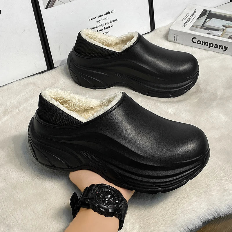Unisex Home Slipper 2024 New  Winter Waterproof EVA Slippers Plush Warm Lining  Man House Warm Clogs High Quality Women Shoe