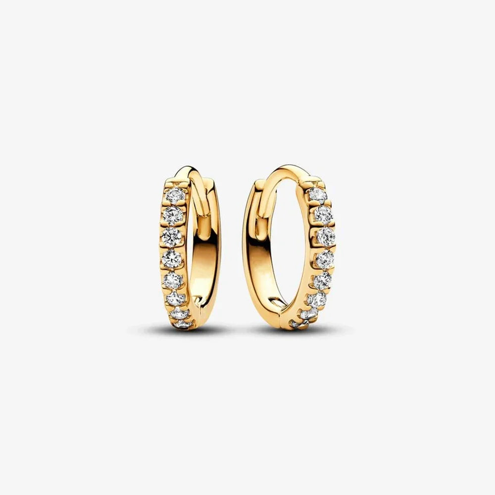 Sparkling Colorful Hoop Earrings 925 Sterling Silver Hypoallergenic Jewelry Embellished With Zircon Elegant Luxury Style Female