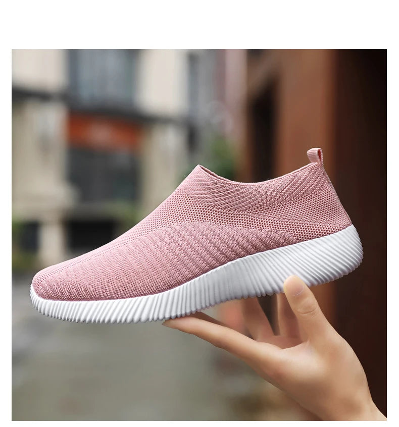 New Pink Women Shoes Soft Sneakers Lightweight And Comfortable Women Slip On Lazy Loafers Walking Shoes For Women Size 36-42