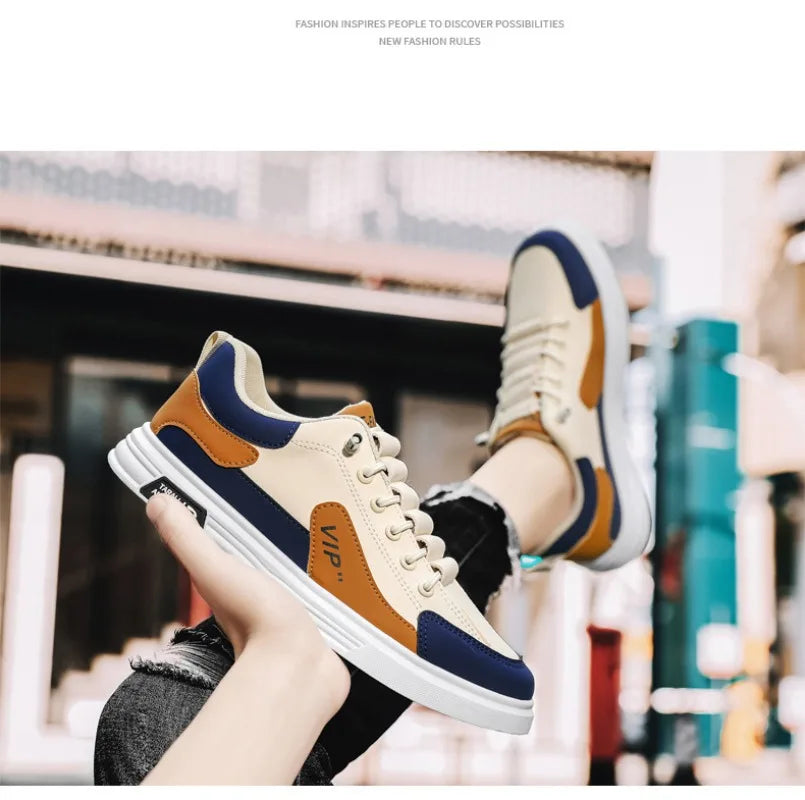 2025 Spring and Autumn New Men's Shoes Leather Low Cut Fashion Trendy Running Sports Men's Casual Trendy Shoes