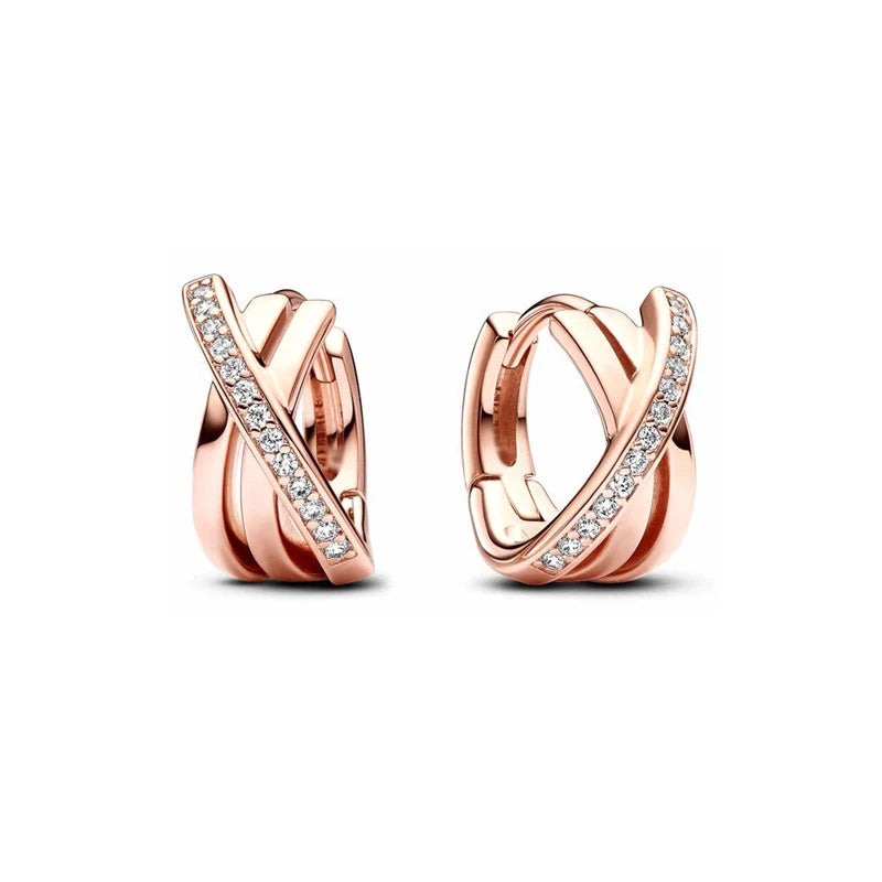 Sparkling Colorful Hoop Earrings 925 Sterling Silver Hypoallergenic Jewelry Embellished With Zircon Elegant Luxury Style Female