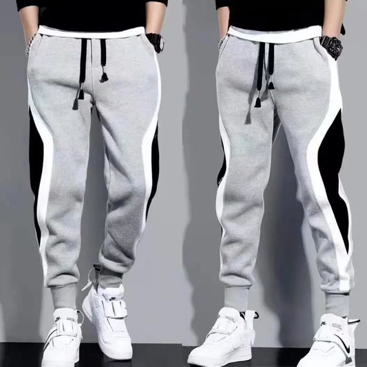 Casual sports long pants for men, spring and summer sweatpants, loose regular workwear pants, leg tied pants, Korean version tre