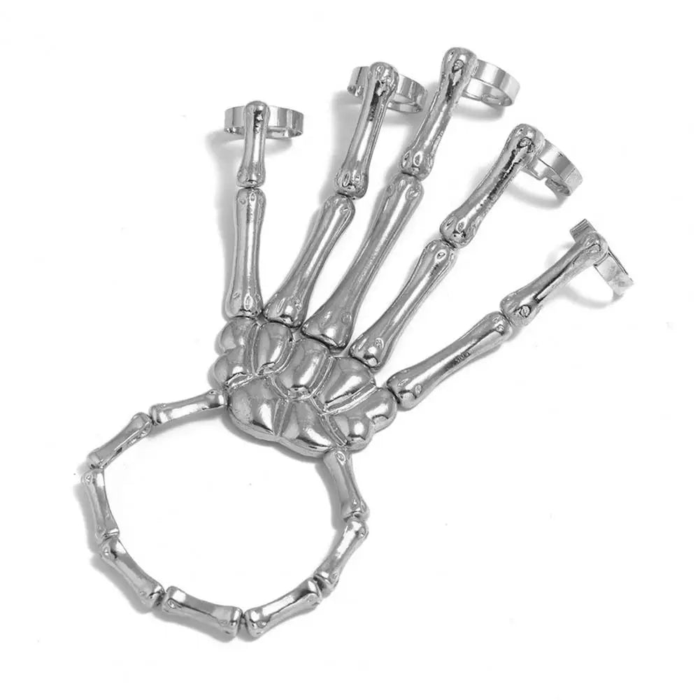 Halloween Hands Bracelet Skeleton Hand Ghost Claw Punk Exaggerated Style Adjustable Elastic Cord Spooky Skull Fingers Wristband
