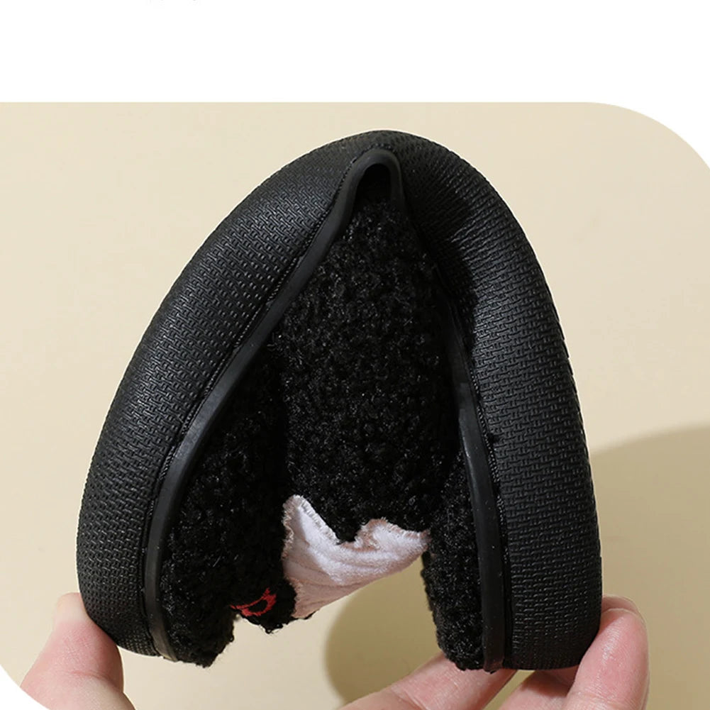 Halloween Ghost Plush Slippers Closed Toe Slippers Anti Slip Warm Slip-on House Shoes Soft Furry Slipper for Men Women