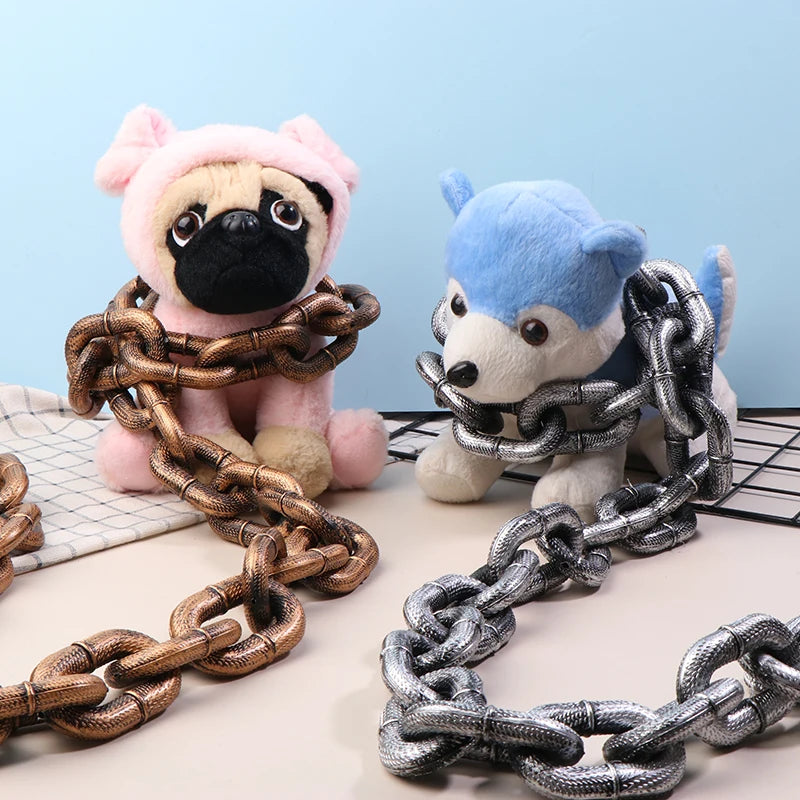 1.5m Funny Plastic Simulation Chain Dog Pet Leash Pet Tractions Rope Halloween Props Pet Supplies Leash