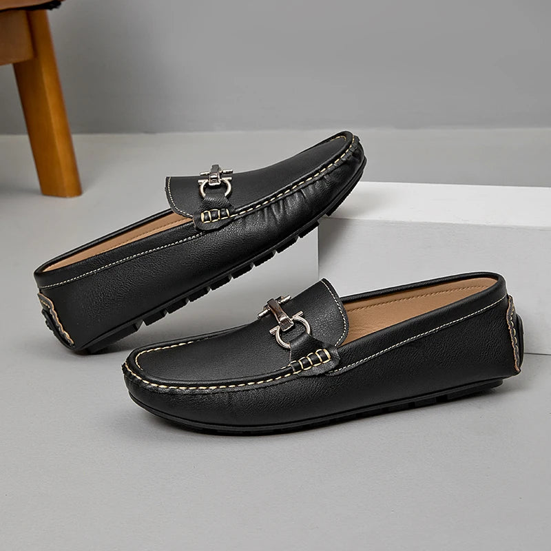 YRZL Mens Loafers Casual Slip On Comfortable Shoes for Men PU Leather Lightweight Non Slip Walking Sneakers Outdoor Shoes