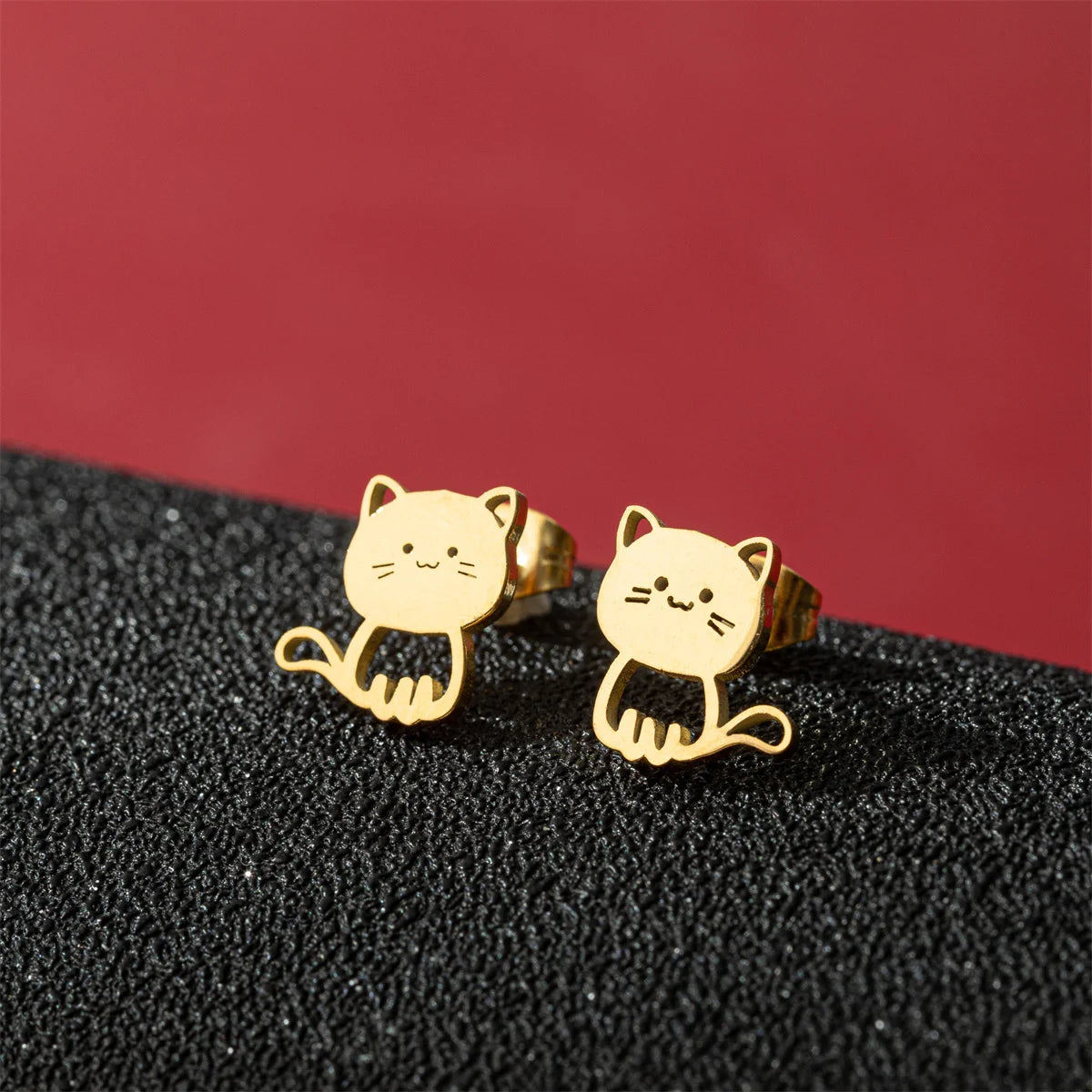 Gothic Halloween Spider Web Asymmetric Earrings For Women Punk Wolf Head Animal Black Color Piercing Ear Surgical Steel Stud