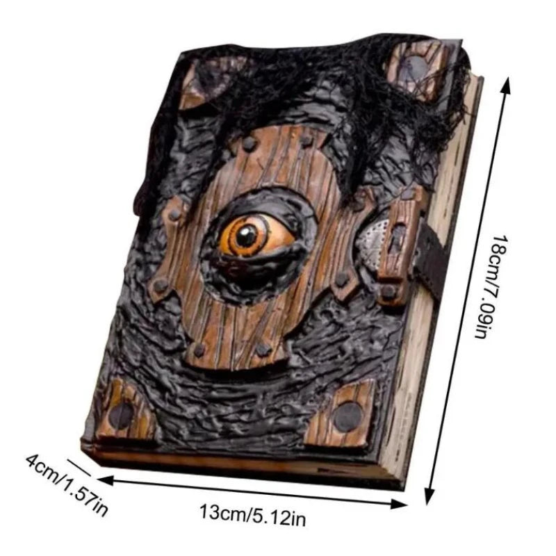 Halloween Book of Spells Prop Book Evil Eye Decoration Horror Sculpture Prop Art for Home Ornament Gift Decorative Figurines