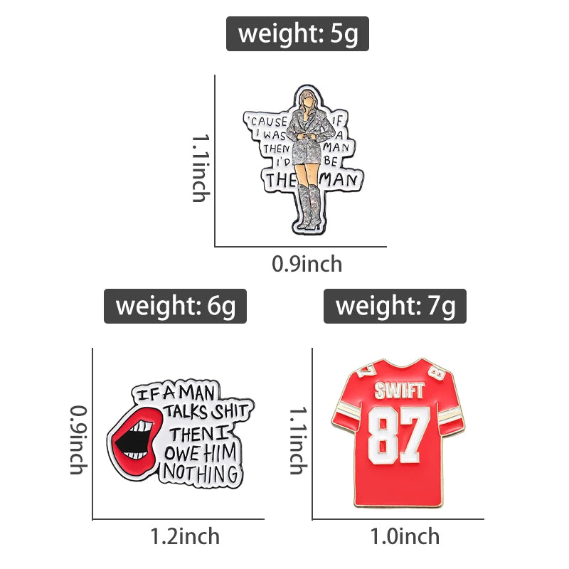 3pcs/sets Hard Enamel Pins Funny Creative Metal Brooches Jewelry Halloween Punk Cartoon Lapel Badge Accessories Gift for Friends